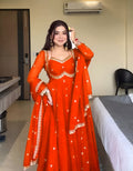 SEQUENCEHOLIC Women Embroidered Kurta with Trousers & Dupatta | Ethnic Kurta Set