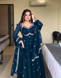 SEQUENCEHOLIC Women Embroidered Kurta with Trousers & Dupatta | Ethnic Kurta Set