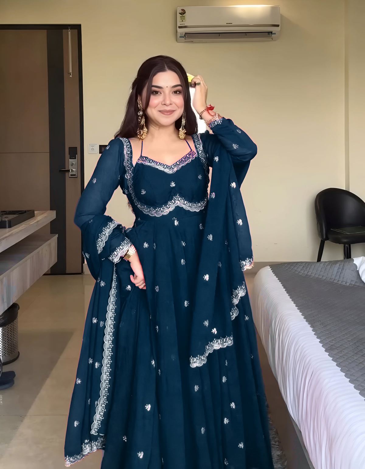 SEQUENCEHOLIC Women Embroidered Kurta with Trousers & Dupatta | Ethnic Kurta Set
