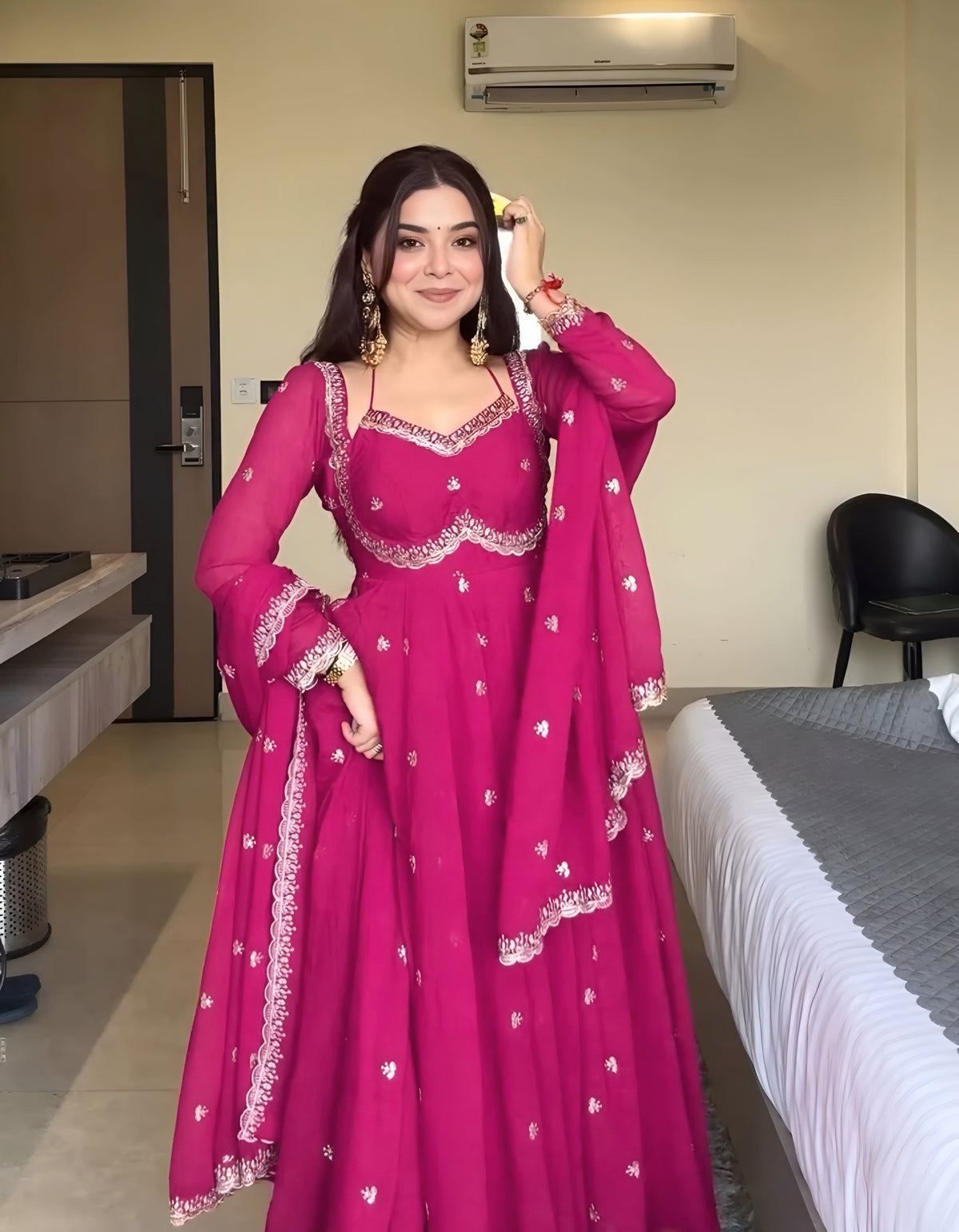 SEQUENCEHOLIC Women Embroidered Kurta with Trousers & Dupatta | Ethnic Kurta Set