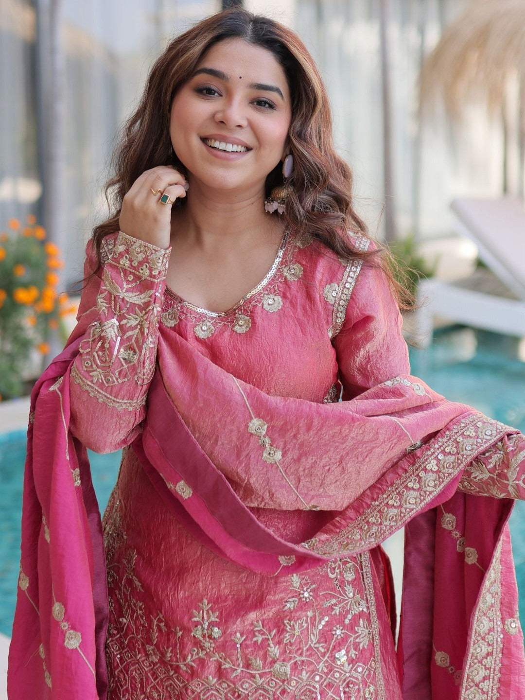 SEQUENCEHOLIC Women Embroidered Kurta with Trousers & Dupatta | Ethnic Kurta Set